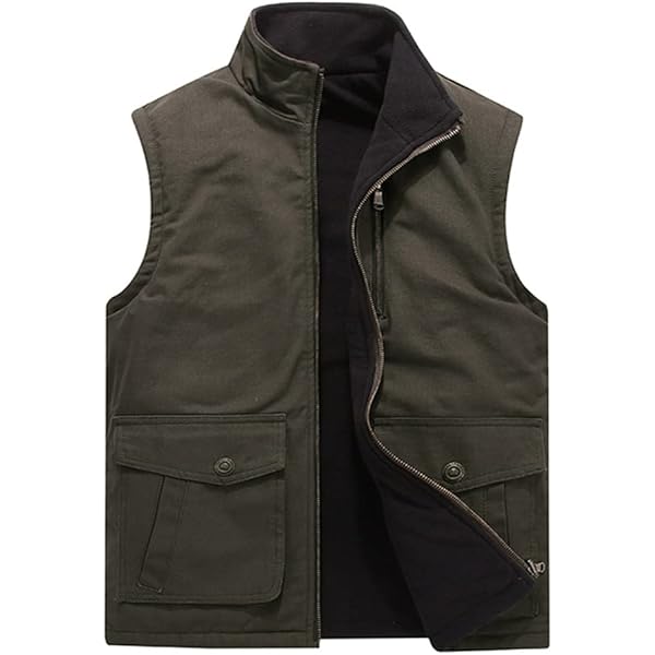 QUNPIU Men's Lightweight Softshell Vest Reversible Fleece Lined